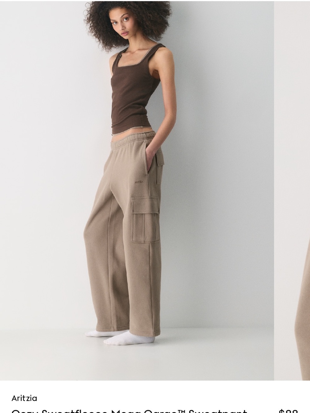 TNA Cozy Mega Cargo Joggers - Tan